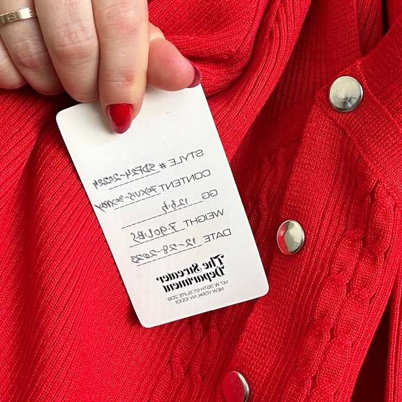 V-neck Ribbed Long Sleeve Snap Front Cardigan - Picture 9 of 9